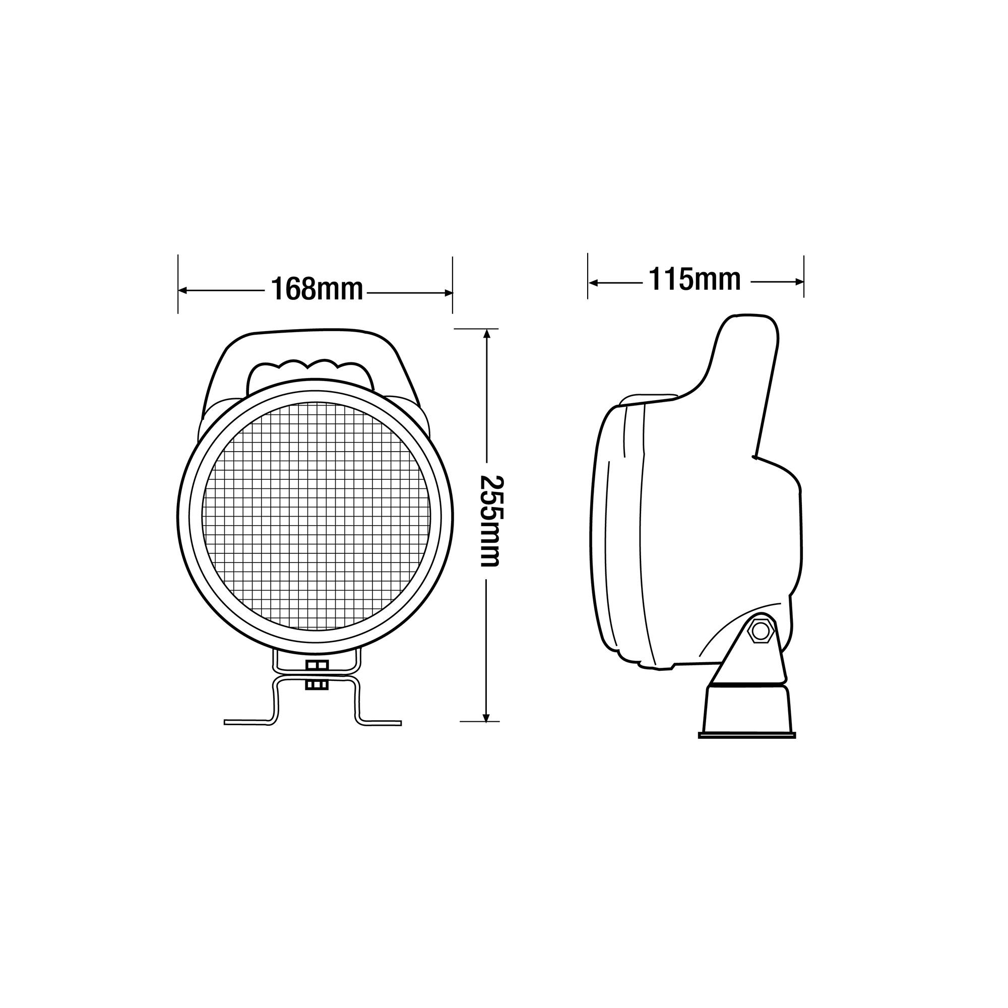 RCV9540 Round Halogen Work Light tech spec